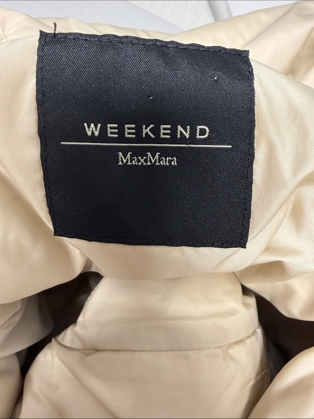 Weekend MaxMara Vest Sleeveless Jacket Puffer Quilted Zip Snap Tan Beige Size 10 - Picture 7 of 10
